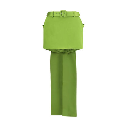 Skirt by Self-Portrait for women in polyester satin bicolour showcases a dramatic silhouette, artfully capturing the essence of the Women's Polyester Satin Mini Skirt in a dramatic mini cut for a refined look.