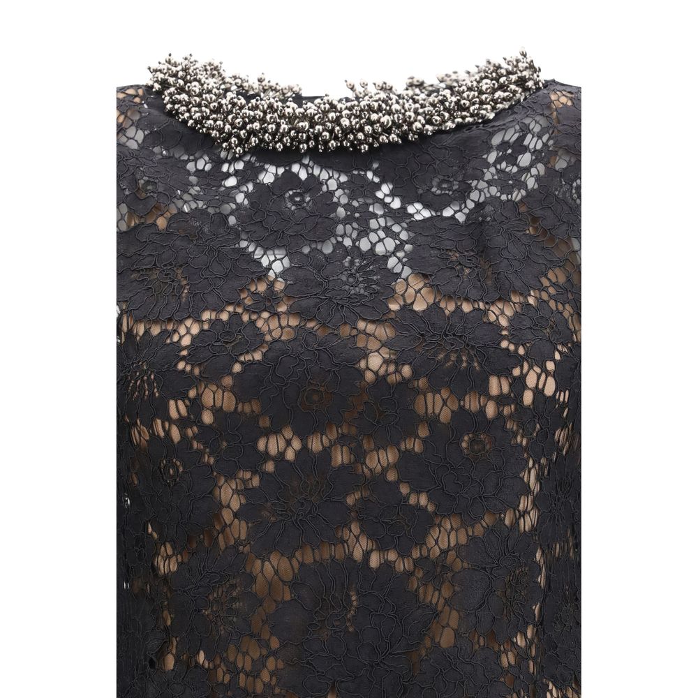 Dress by Self-Portrait for women in polyamide viscose & cotton black features an sultry silhouette defined by a and , falling to an sultry short mini for a sultry look.