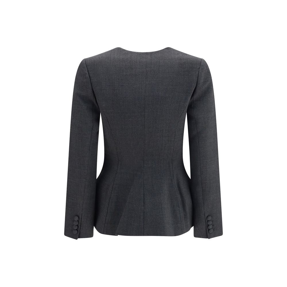Overcoat by Self-Portrait for women in viscose polyester & polyamide gray & pearl features an voluminous silhouette, showcasing distinct pockets & insulated and a voluminous v-neck neckline for a truly voluminous aesthetic.