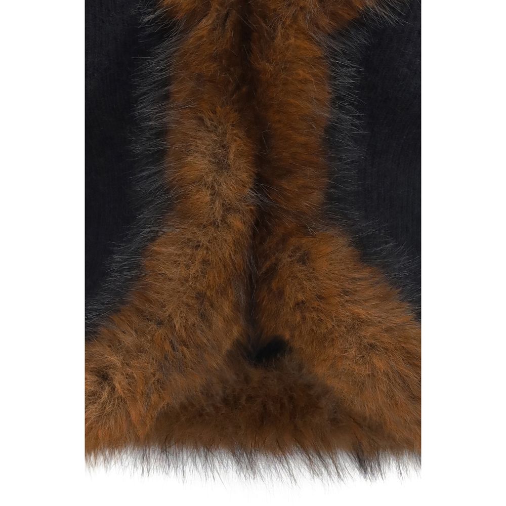 Cardigan by Self-Portrait for women in acrylic alpaca wool polyamide & faux fur blue presents a textural silhouette, artfully finished with a textural and for a sophisticated, textural look.