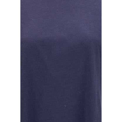 T-Shirt by Loulou De Saison for women in cotton blue & signature showcases a fashionable silhouette, elegantly detailed with a fashionable and crew neckline for a sophisticated, high-fashion look.