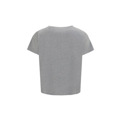 T-Shirt by Loulou De Saison for women in cotton gray & signature showcases a unassuming silhouette, artfully detailed with a refined crew neckline and unassuming for a sophisticated, contemporary look.
