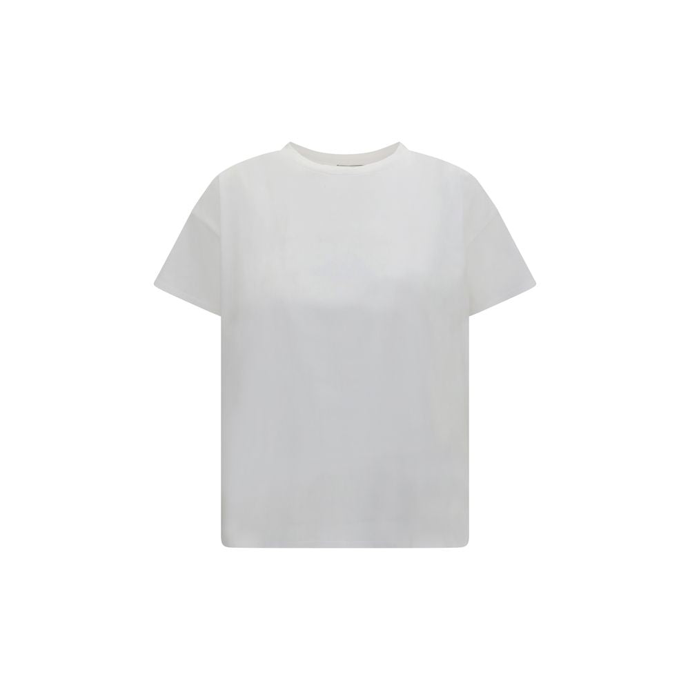 T-Shirt by Loulou De Saison for women in cotton white & signature features an on trend silhouette, perfectly showcasing a on trend short-sleeve and crew neckline for an elevated aesthetic.
