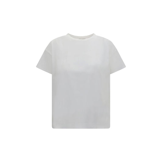 T-Shirt by Loulou De Saison for women in cotton white & signature features an on trend silhouette, perfectly showcasing a on trend short-sleeve and crew neckline for an elevated aesthetic.