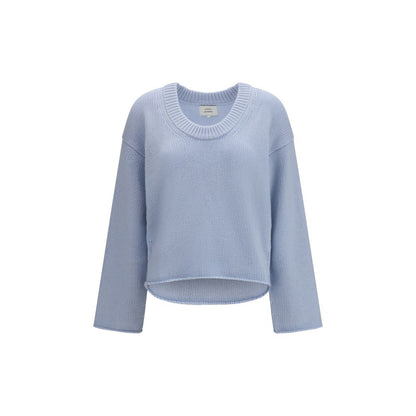 Sweater by Loulou De Saison for women in cashmere & capra leather blue & natural features an polished silhouette, showcasing refined and a sophisticated for a truly polished finish.