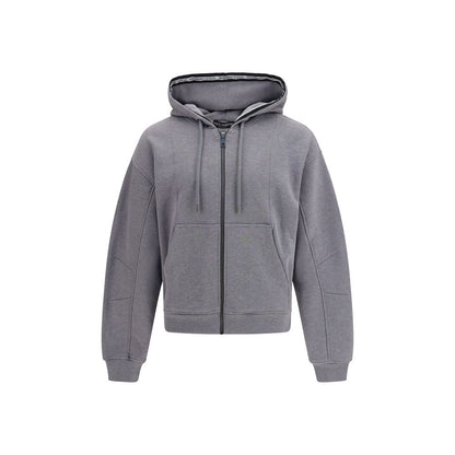 Sweatshirt Hoodie by Dolce & Gabbana for men in cotton gray features an dramatic silhouette, showcasing a sophisticated hooded neckline and dramatic for a refined, modern aesthetic.