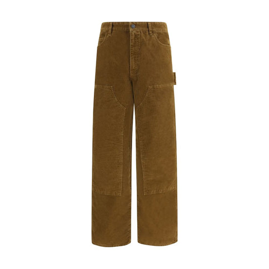 Cargo Pants by Golden Goose for men in cotton corduroy brown features a sartorial silhouette, showcasing a sophisticated regular-fit with a refined long and elegant .