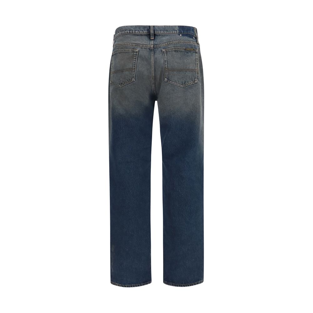 Jeans by Golden Goose for men in denim cotton blue features a refined silhouette with a refined relaxed-fit & regular-fit, defined by a and a refined long for a refined finish.