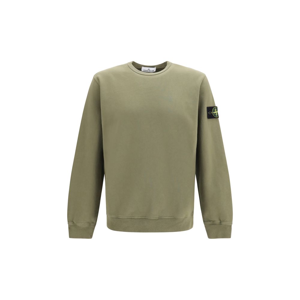 Sweatshirt by Stone Island for men in organic cotton bicolour showcases a slouchy chic silhouette, artfully detailed with a slouchy chic crew neckline and for a slouchy chic finish.