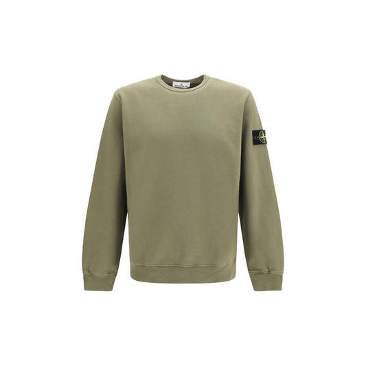 Sweatshirt by Stone Island for men in organic cotton bicolour showcases a slouchy chic silhouette, artfully detailed with a slouchy chic crew neckline and for a slouchy chic finish.