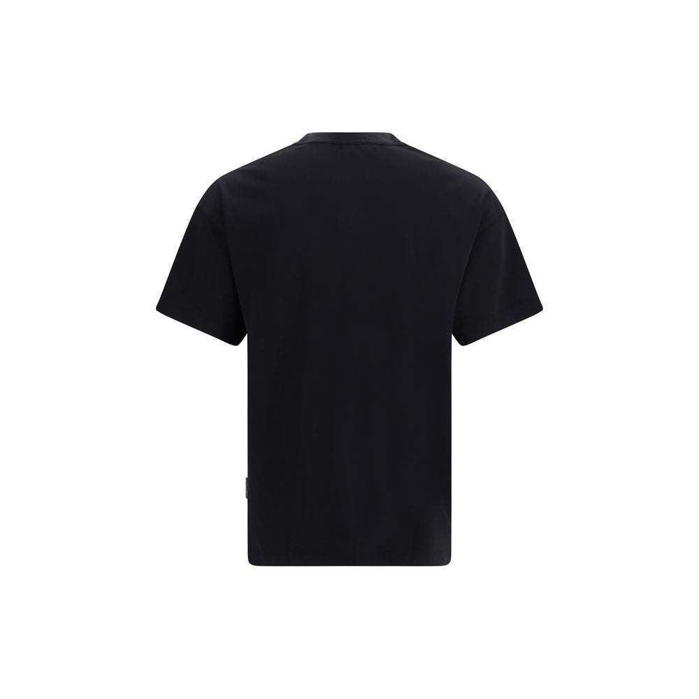 T-Shirt by Palm Angels for men in cotton black & print showcases a chic silhouette, artfully detailed with a chic crew neckline and for a chic finish.