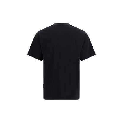T-Shirt by Palm Angels for men in cotton black & print showcases a chic silhouette, artfully detailed with a chic crew neckline and for a chic finish.