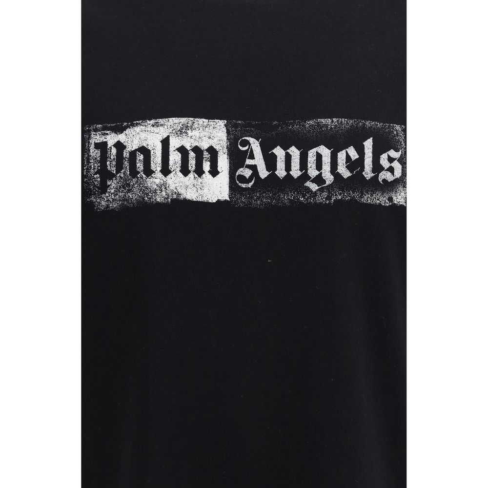 T-Shirt by Palm Angels for men in cotton black & print features an on trend silhouette, perfectly showcasing a on trend and crew neckline for an elevated aesthetic.