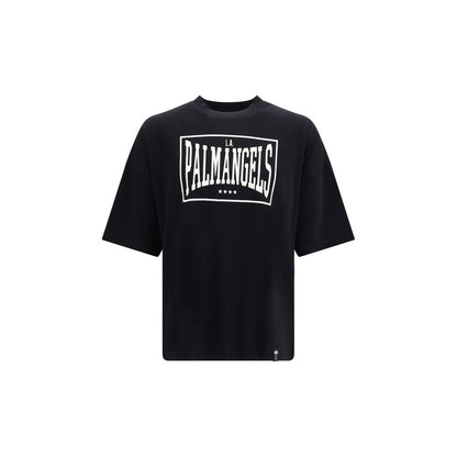 T-Shirt by Palm Angels for men in cotton black features an on trend silhouette, perfectly showcasing a on trend short-sleeve and crew neckline for an elevated aesthetic.