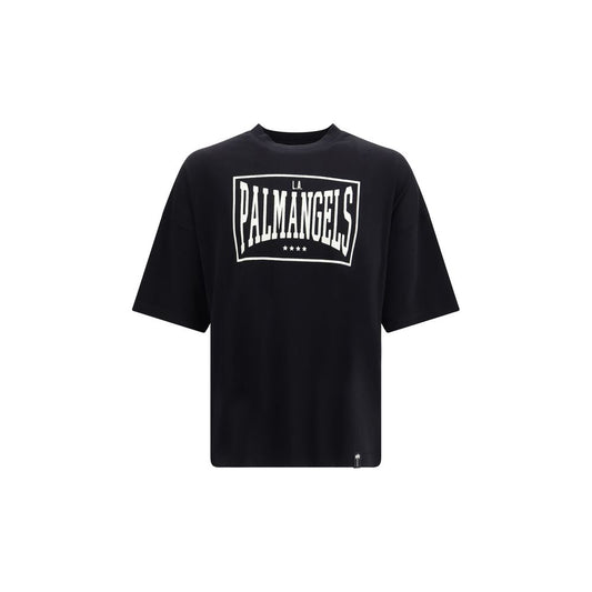 T-Shirt by Palm Angels for men in cotton black features an on trend silhouette, perfectly showcasing a on trend short-sleeve and crew neckline for an elevated aesthetic.