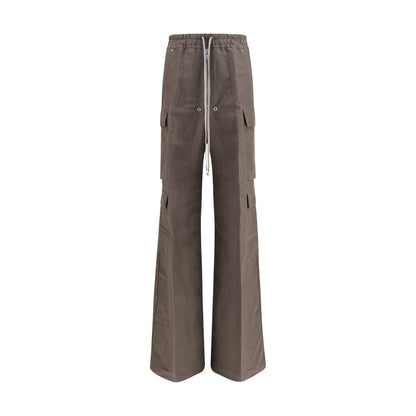 Cargo Pants by Rick Owens for men in wool cotton & ramie gray presents a on trend silhouette, artfully finished with a on trend regular-fit & wide, long, and for a sophisticated look.