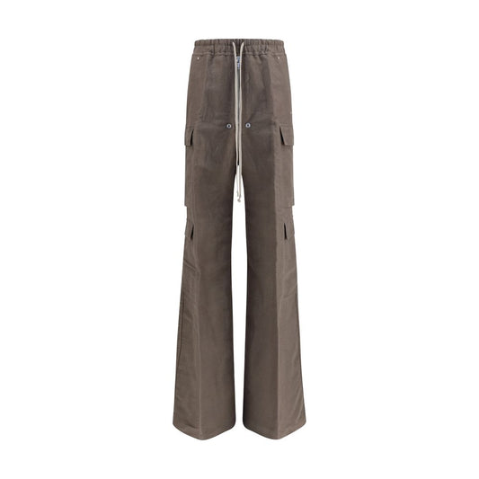 Cargo Pants by Rick Owens for men in wool cotton & ramie gray presents a on trend silhouette, artfully finished with a on trend regular-fit & wide, long, and for a sophisticated look.