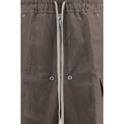 Cargo Pants by Rick Owens for men in wool cotton & ramie gray features an smart casual regular-fit & wide and long, expertly tailored with a and smart casual utilitarian details for a sophisticated look.