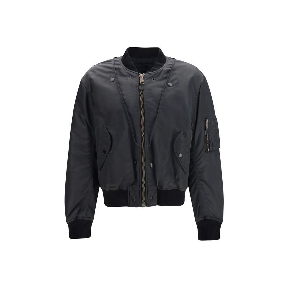 Maison Margiela Four Stitches Men's Reversible Polyamide Bomber Jacket - Multicolor White