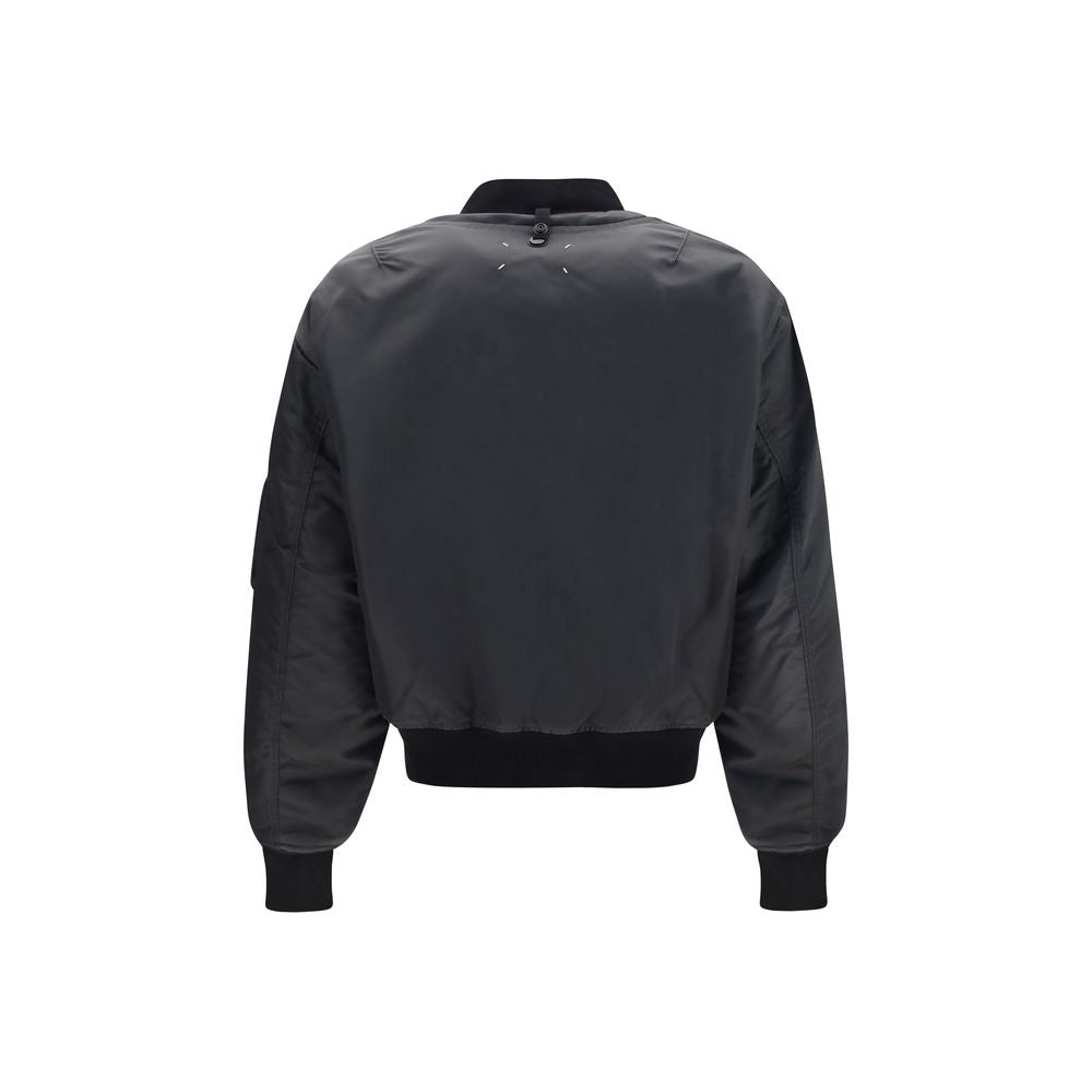 Maison Margiela Four Stitches Men's Reversible Polyamide Bomber Jacket - Multicolor White