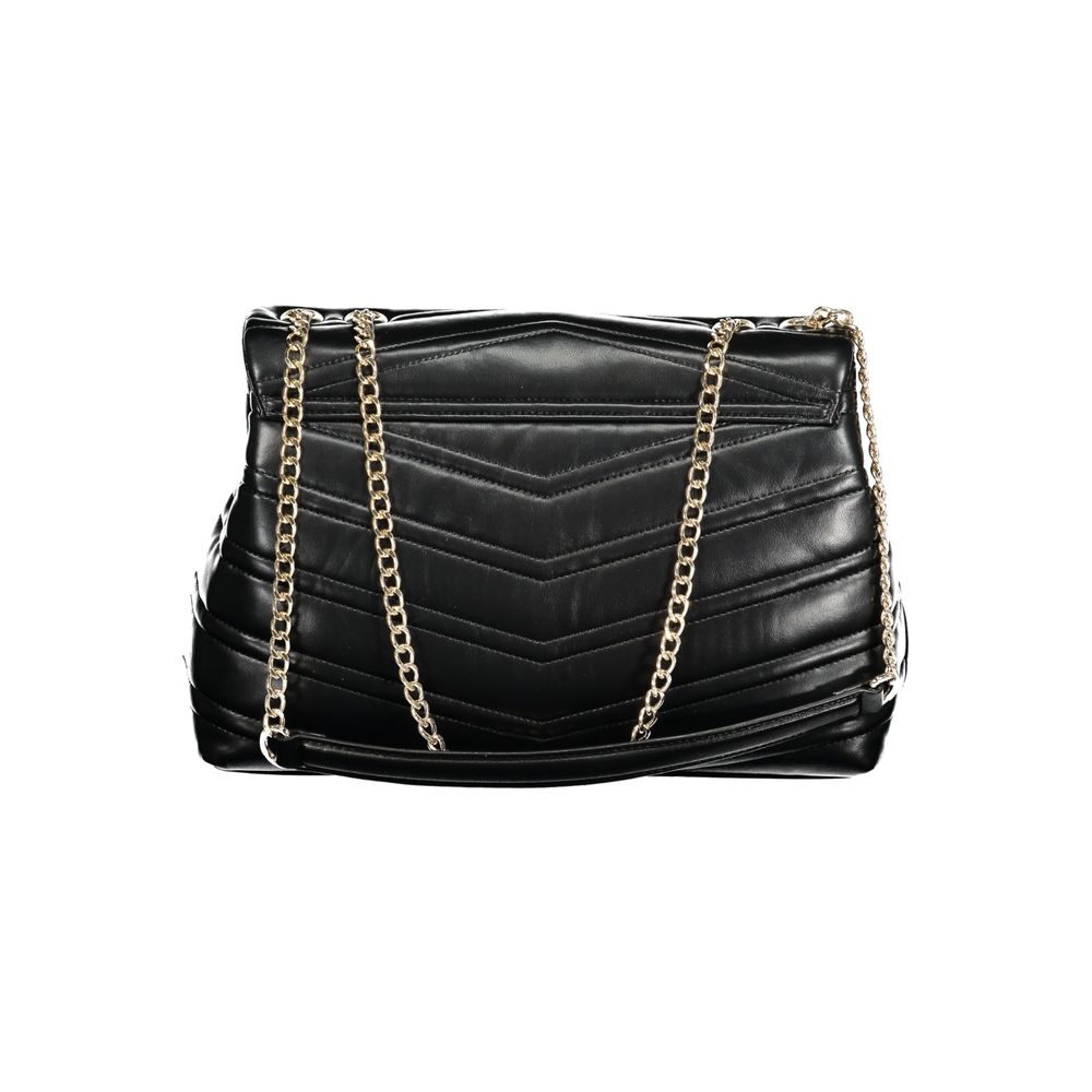 Shoulder Handbag by Mario Valentino for women in polyurethane black features a refined silhouette, showcasing a secure , organized built-in-compartments & internal-pockets, and versatile shoulder-strap for a refined finish.