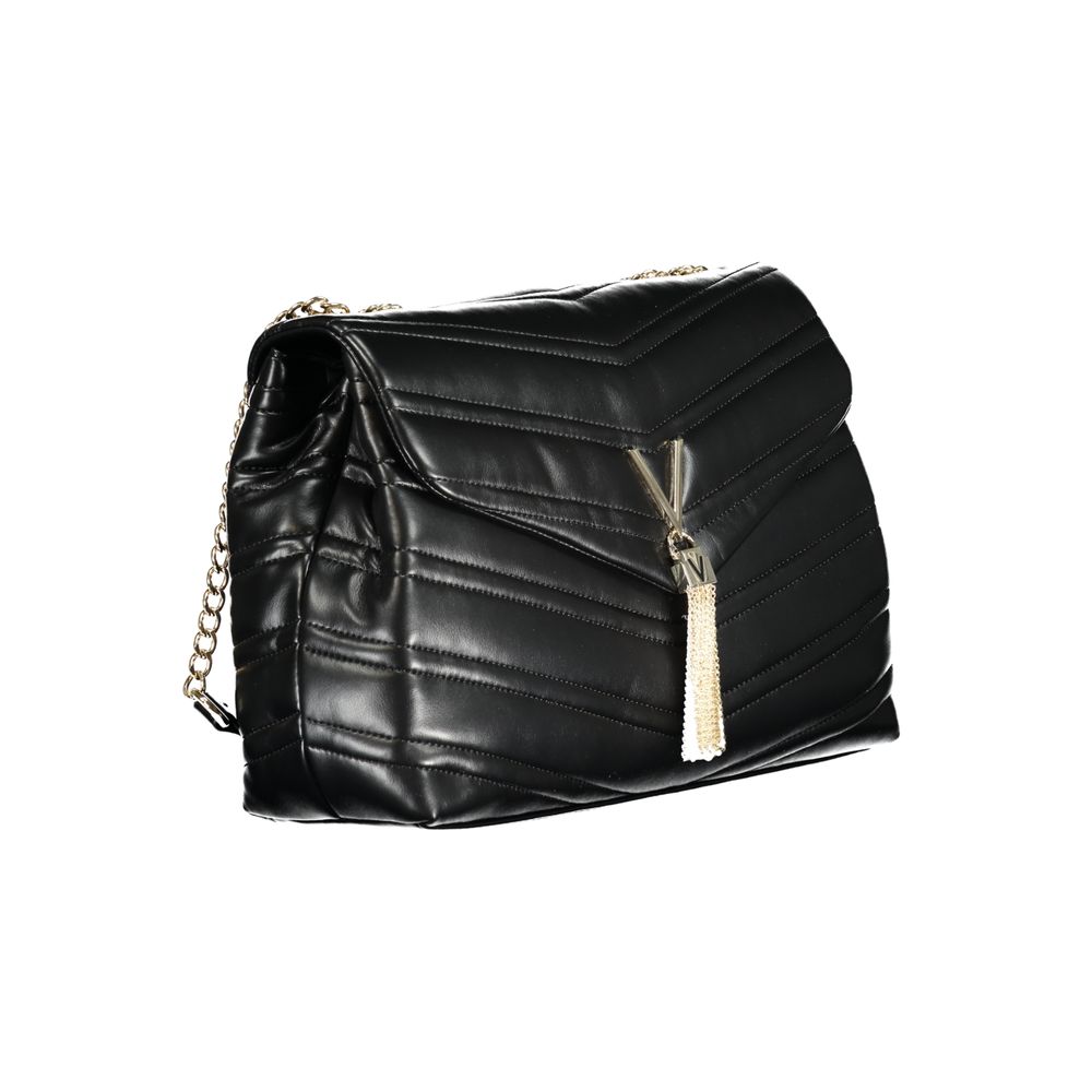 This Shoulder Handbag by Mario Valentino for women in polyurethane and black presents a sculptural silhouette featuring a secure , ample built-in-compartments & internal-pockets, and versatile shoulder-strap for a sculptural finish.