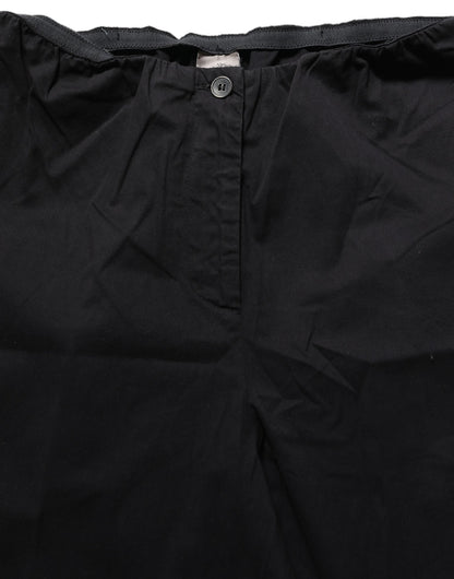 QL2 Black High-Waisted Straight Chino Women Trouser Pants