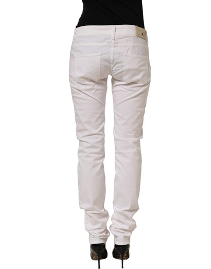 Daniele Alessandrini White Cotton Stretch Skinny Denim Jeans