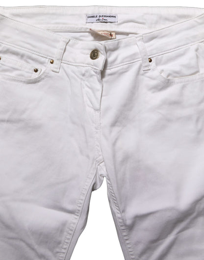 Daniele Alessandrini White Cotton Stretch Skinny Denim Jeans