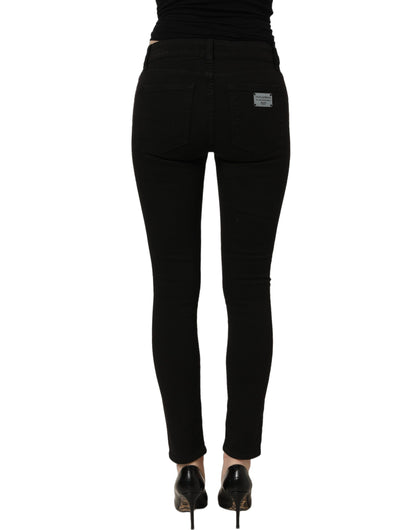 Dolce & Gabbana Black Cotton Stretch Skinny Denim Jeans