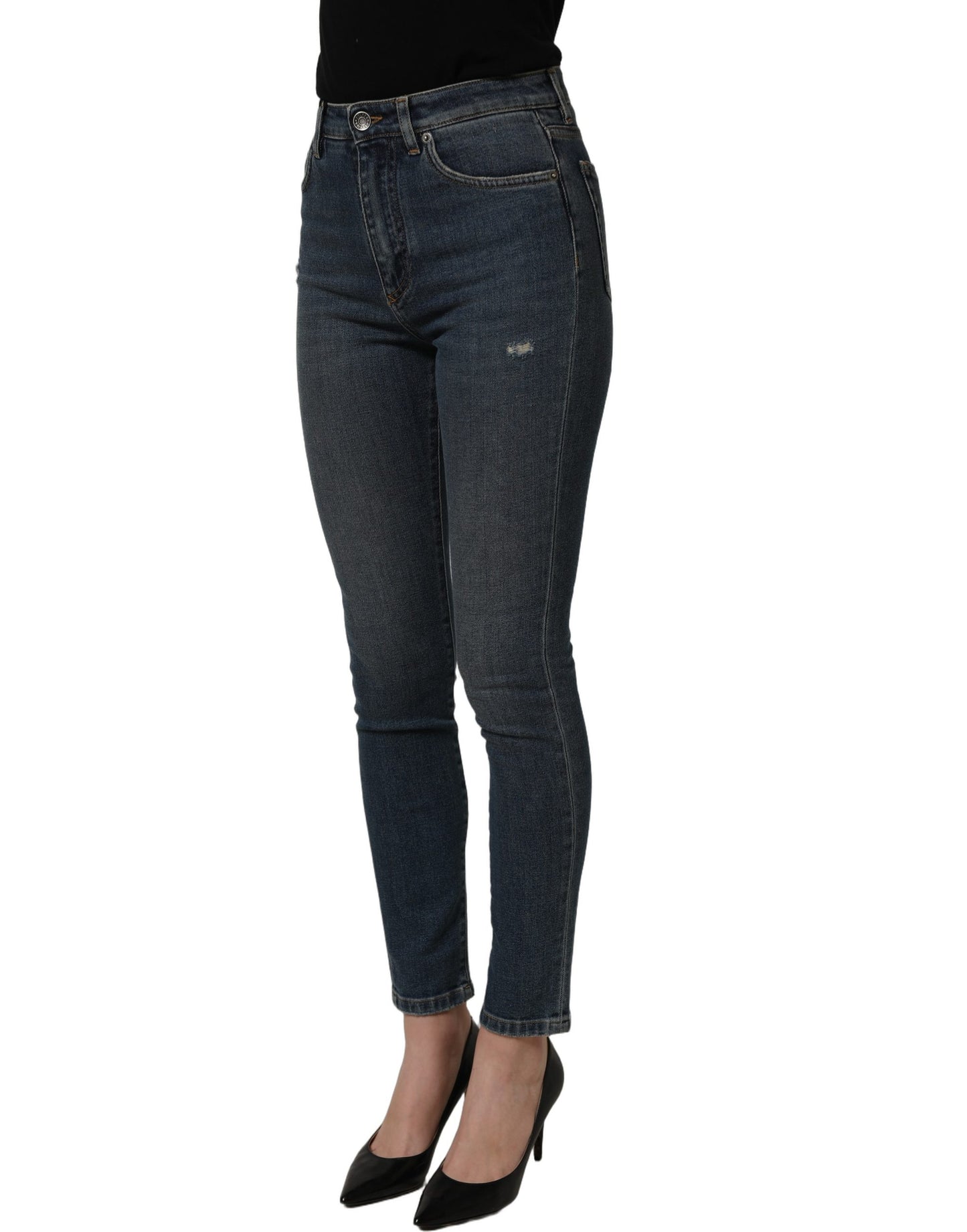 Dolce & Gabbana Blue Cotton Stretch Skinny Denim Trouser Jeans