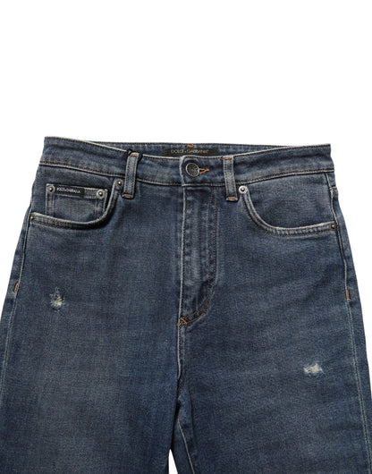 Dolce & Gabbana Blue Cotton Stretch Skinny Denim Trouser Jeans