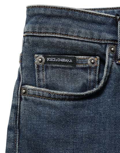 Dolce & Gabbana Blue Cotton Stretch Skinny Denim Trouser Jeans