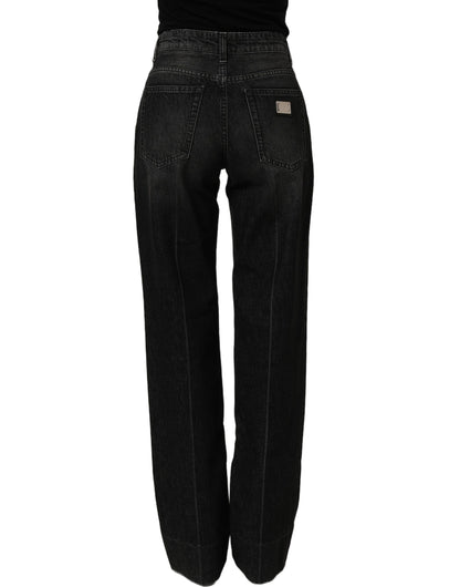 Dolce & Gabbana Black Cotton Stretch Straight Denim Jeans