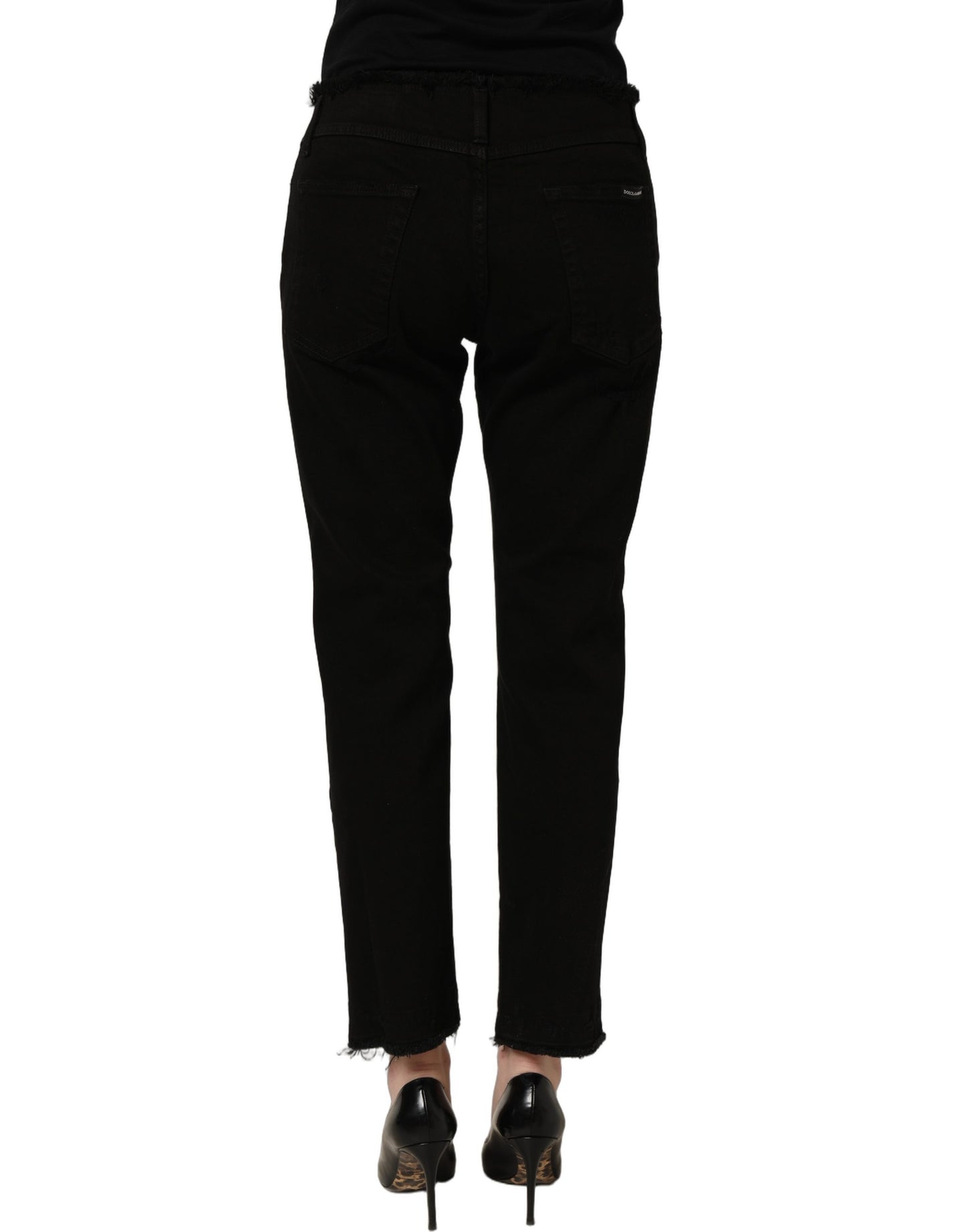 Dolce & Gabbana Black Cotton Skinny Denim Trouser Jeans