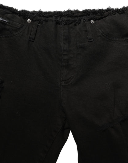 Dolce & Gabbana Black Cotton Skinny Denim Trouser Jeans