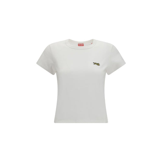 Activewear T-Shirt by Kenzo for women in cotton white & signature features an ergonomic design with , highlighting a ergonomic short-sleeve length and ergonomic for a high-performance look.