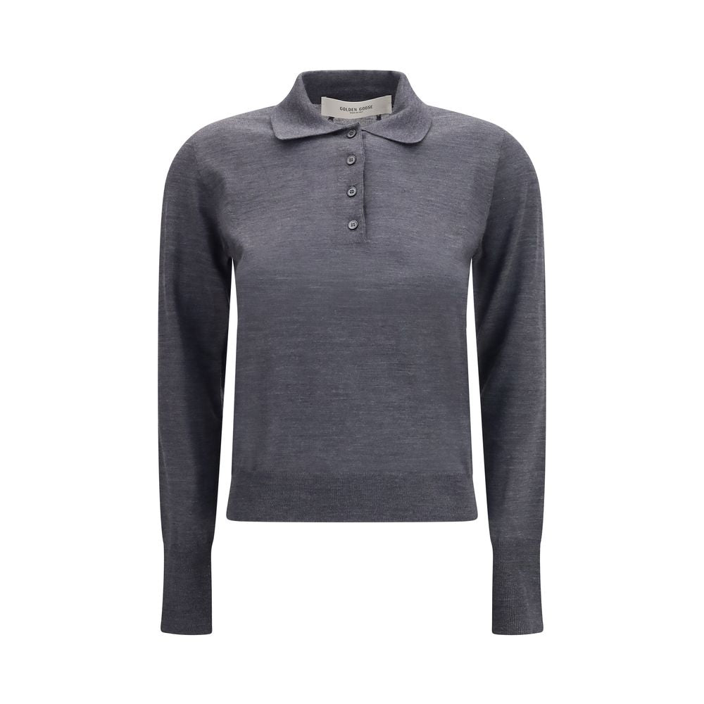 This Polo Shirt by Golden Goose for women in merino wool gray & signature presents a flawless silhouette, showcasing flawless long-sleeve detailing and a refined for a truly flawless aesthetic.
