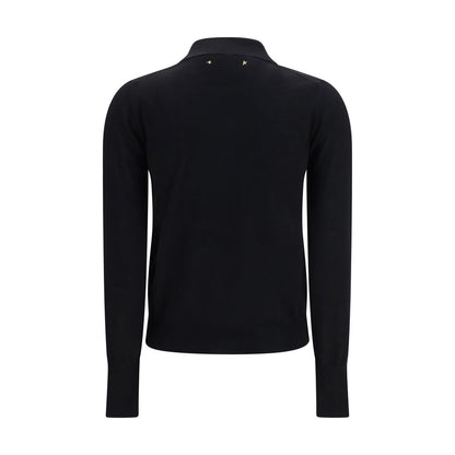 Polo Shirt by Golden Goose for women in merino wool black & signature presents a distinguished silhouette, showcasing a sophisticated and distinguished for a truly distinguished finish.