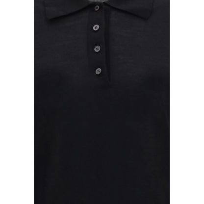 Polo Shirt by Golden Goose for women in merino wool black & signature presents a sleek silhouette, featuring a refined and for a sleek finish.