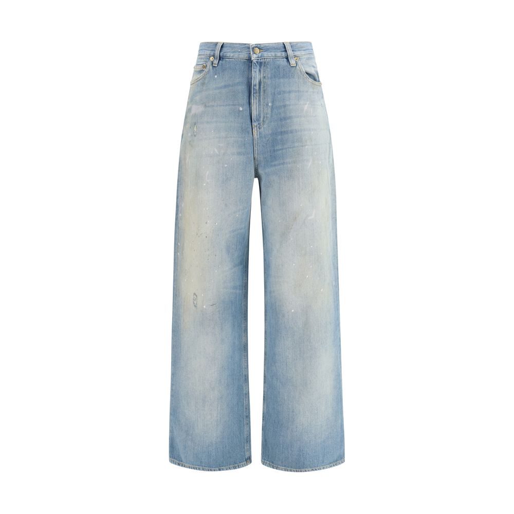 Golden Goose Women's Boyfriend Oversized Denim Cotton Jeans - Blue