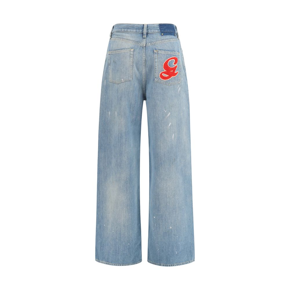 Golden Goose Women's Boyfriend Oversized Denim Cotton Jeans - Blue