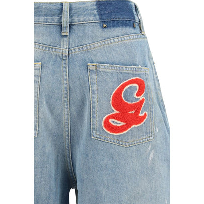 Golden Goose Women's Boyfriend Oversized Denim Cotton Jeans - Blue