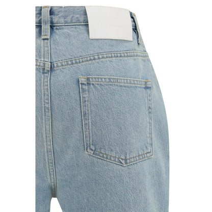 Jeans by Loulou De Saison for women in organic cotton denim blue features a refined silhouette with a refined straight-leg & regular-fit, defined by a mid rise and a refined long for a refined finish.