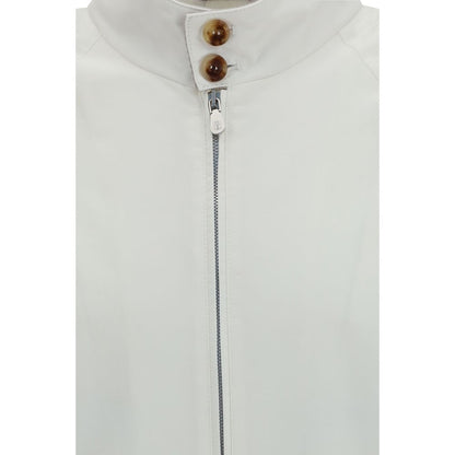 Overcoat by Brunello Cucinelli for men in polyamide cotton white features an voluminous silhouette, showcasing distinct windproof and a voluminous for a truly voluminous aesthetic.