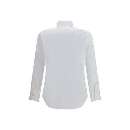 Dress Shirt by Finamore for men in cotton white features an architectural silhouette with a refined and elegant for a architectural look.