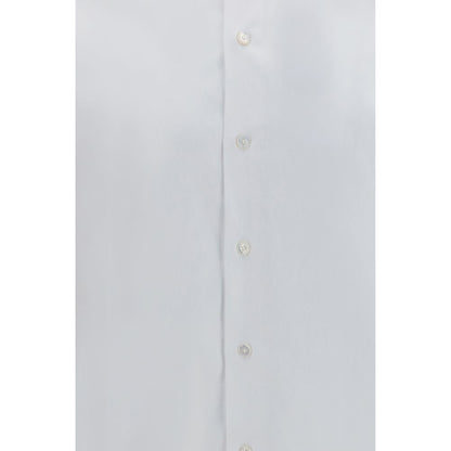Dress Shirt by Finamore for men in cotton white showcases a sharp silhouette, elegantly detailed with a sharp and sharp .