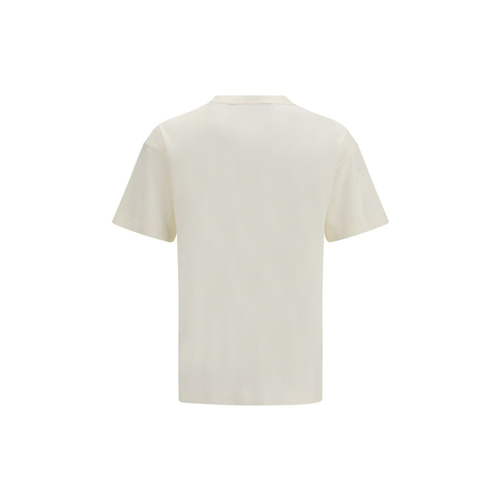 T-Shirt by Palm Angels for men in cotton beige features an edgy silhouette, meticulously detailed with a sophisticated and crew neckline for a truly edgy finish.