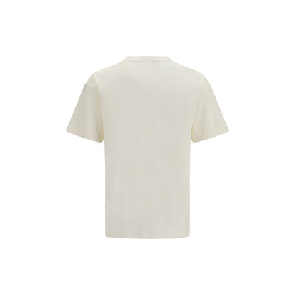 T-Shirt by Palm Angels for men in cotton beige features an edgy silhouette, meticulously detailed with a sophisticated and crew neckline for a truly edgy finish.
