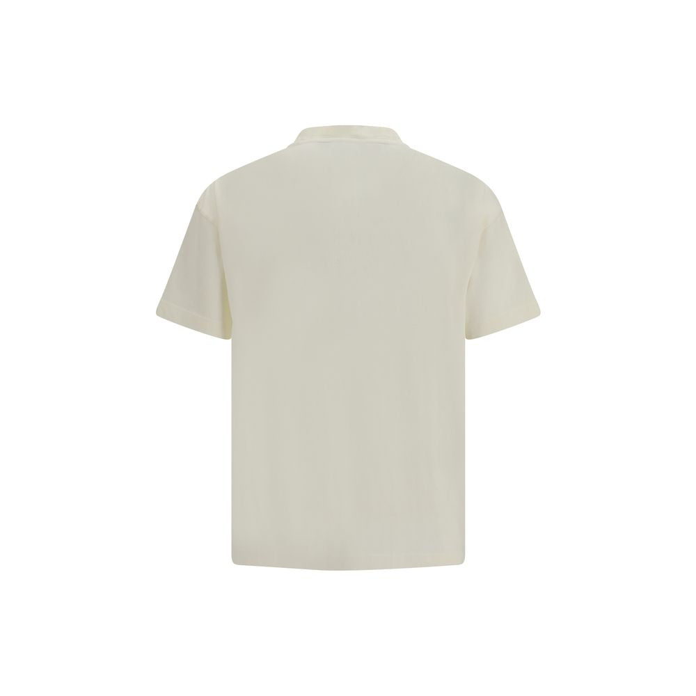 T-Shirt by Palm Angels for men in cotton white & print showcases a fashionable silhouette, elegantly detailed with a fashionable and crew neckline for a sophisticated, high-fashion look.